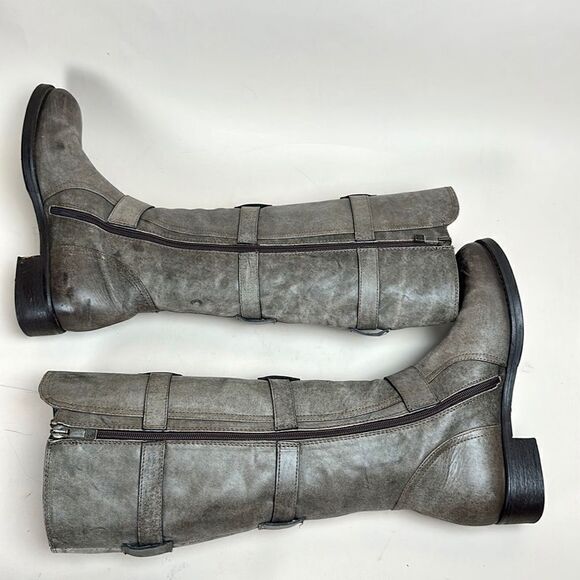Alberto Fermani Camelot Tortaria Boots Leather Knee High Buckles 38 US 6,5 - Picture 7 of 16